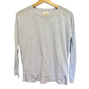 Lou & Grey Blue Slub Knit Long Sleeve Top Women’s XS Lightweight Cotton Blend